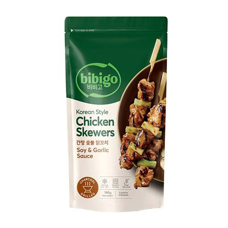 ❄️必品阁 酱油蒜蓉鸡肉串 限仓库自取或配送! BIBIGO Chicken Skewers Soy&Garlic 180g