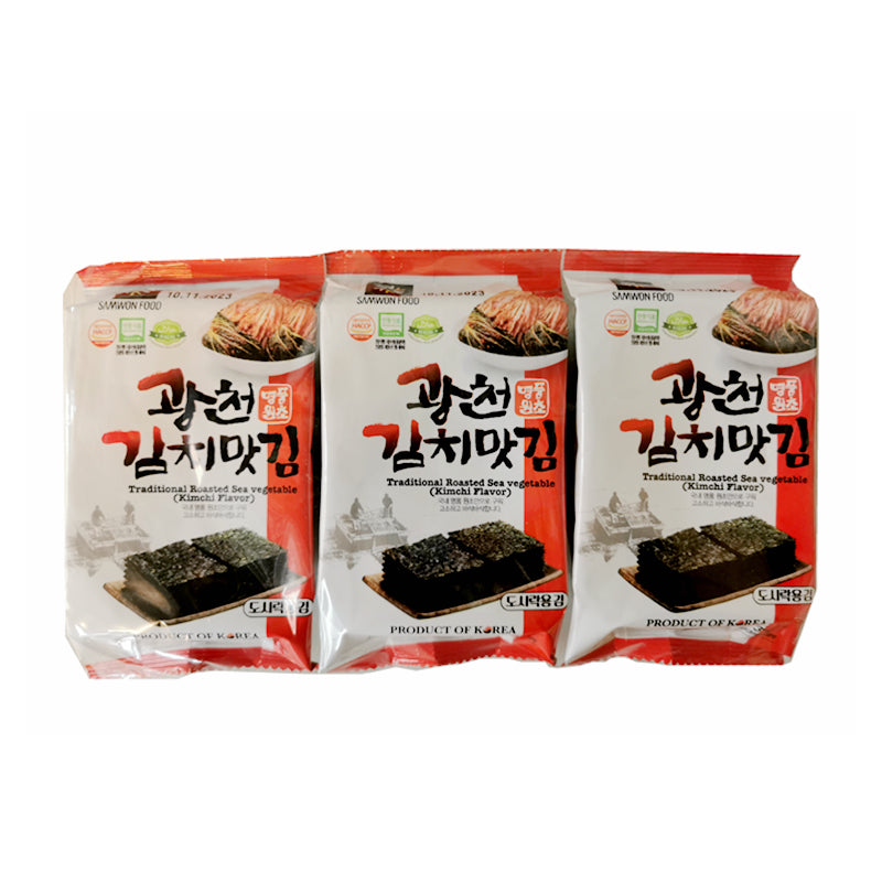 韩国 泡菜海苔 Roasted Seaweed Kimchi 4gx3