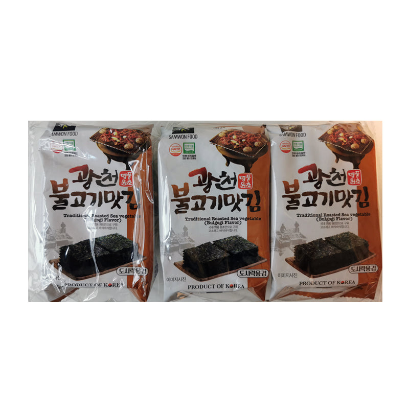 韩国 传统海苔 烤肉味 Roasted Seaweed Bulgogi 4g*3