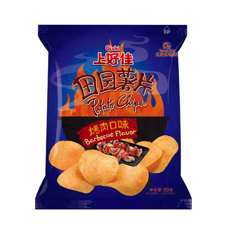 上好佳 田园薯片 烤肉味 Oishi Chips w BBQ flav. 50g