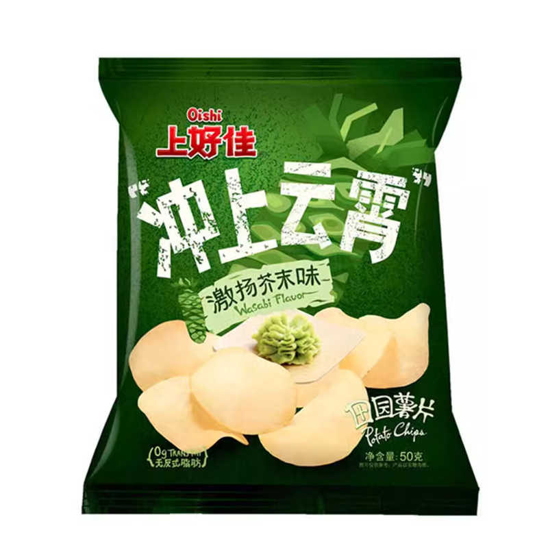 上好佳 田园薯片 激扬芥末味 Oishi Chips w BBQ flav. 50g