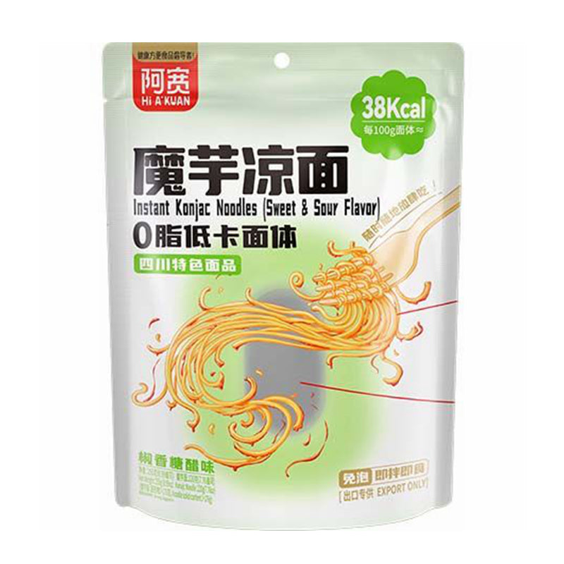 阿宽 魔芋凉面 椒香糖醋味 Instant Noodles Konjac Sweet & Sour 255g