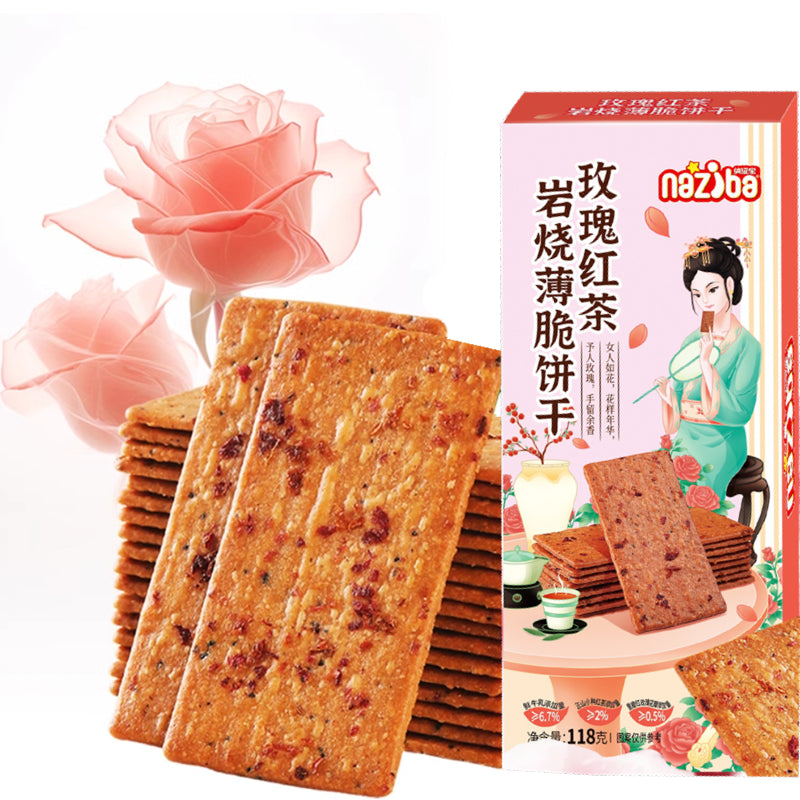 纳滋宝 玫瑰红茶岩烧薄脆饼干 Rose Black Tea Crisps 118g