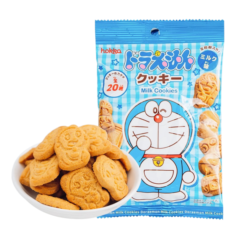 日本 北陆制果 哆啦A梦牛奶味曲奇饼干 HOKKA Doraemon Milk Cookies 50g