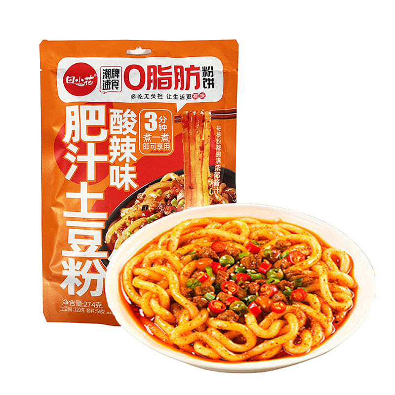 田小花 0脂肪肥汁土豆粉 酸辣味 0 fatty fatty potato noodles with spicy and sour taste 274g